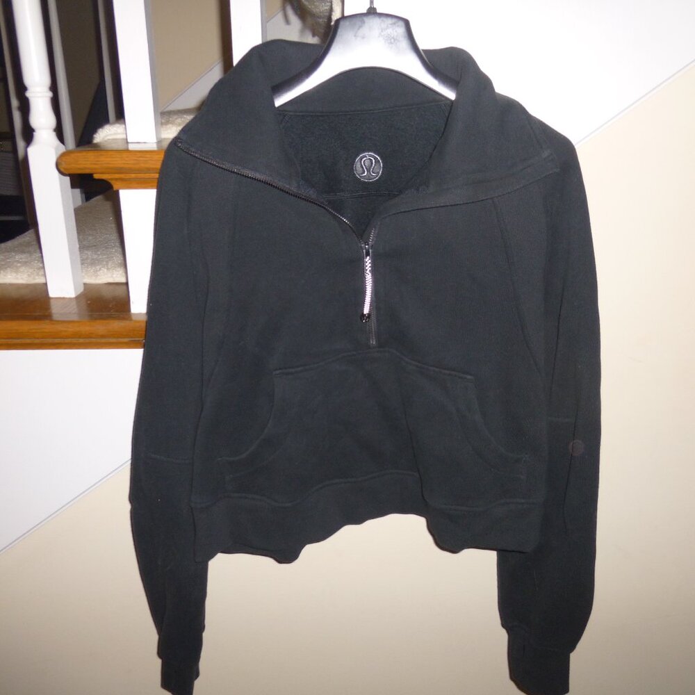 LULULEMON SCUBA OVERSIZED FUNNEL-NECK HALF ZIP, XS/S, BLACK MODEL LW3FJ6S